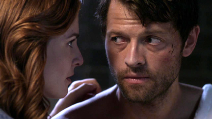 April treats Cas with care. April treats Cas with care.